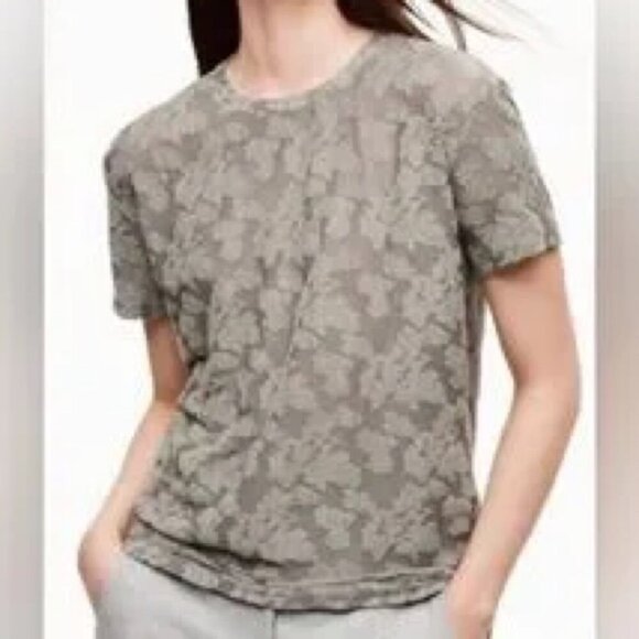 Wilfred Aritzia Tarascon Textured Gray short sleeve T-shirt Sz XXS - Picture 1 of 7